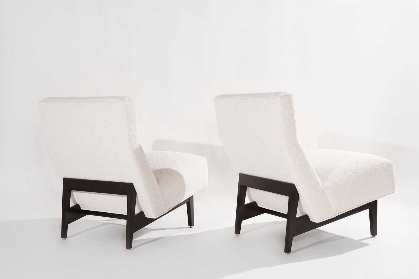 Classic Slipper Chairs by Jens Risom in Bouclé, circa 1950s