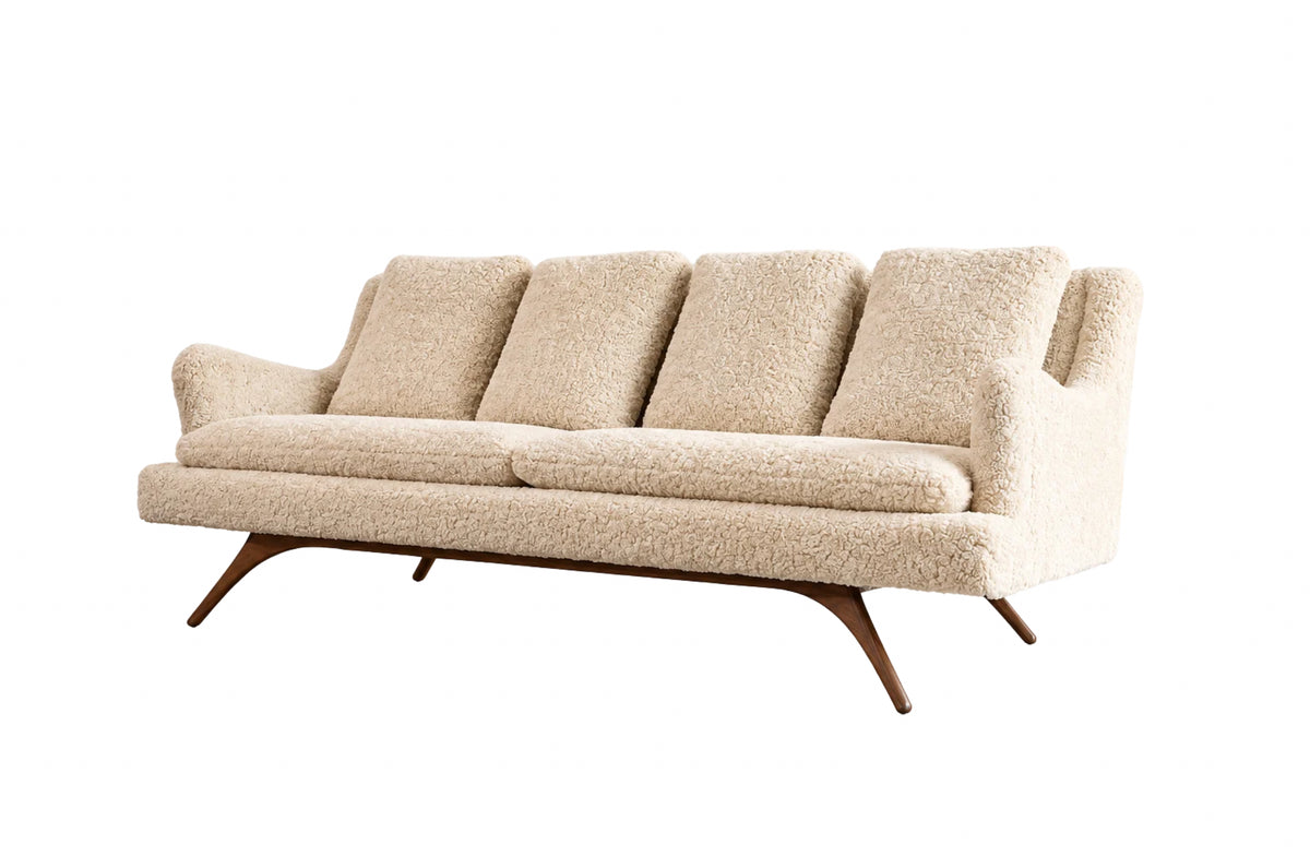 Venetian Sofa by Vladimir Kagan in Shearling, C. 1950s