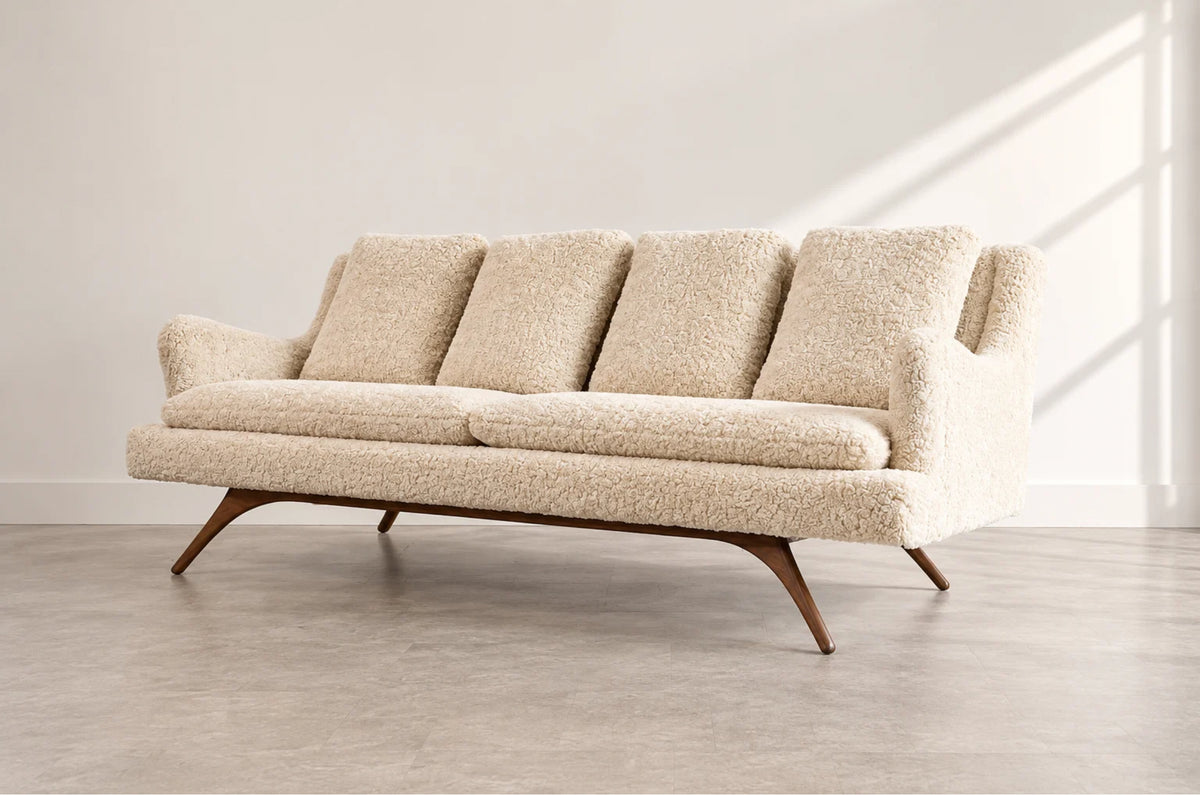 Venetian Sofa by Vladimir Kagan in Shearling, C. 1950s