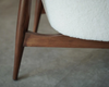 IB Kofod-Larsen Style Modern Lounge Chairs in Walnut & Bouclé, C. 1950s