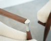 IB Kofod-Larsen Style Modern Lounge Chairs in Walnut & Bouclé, C. 1950s