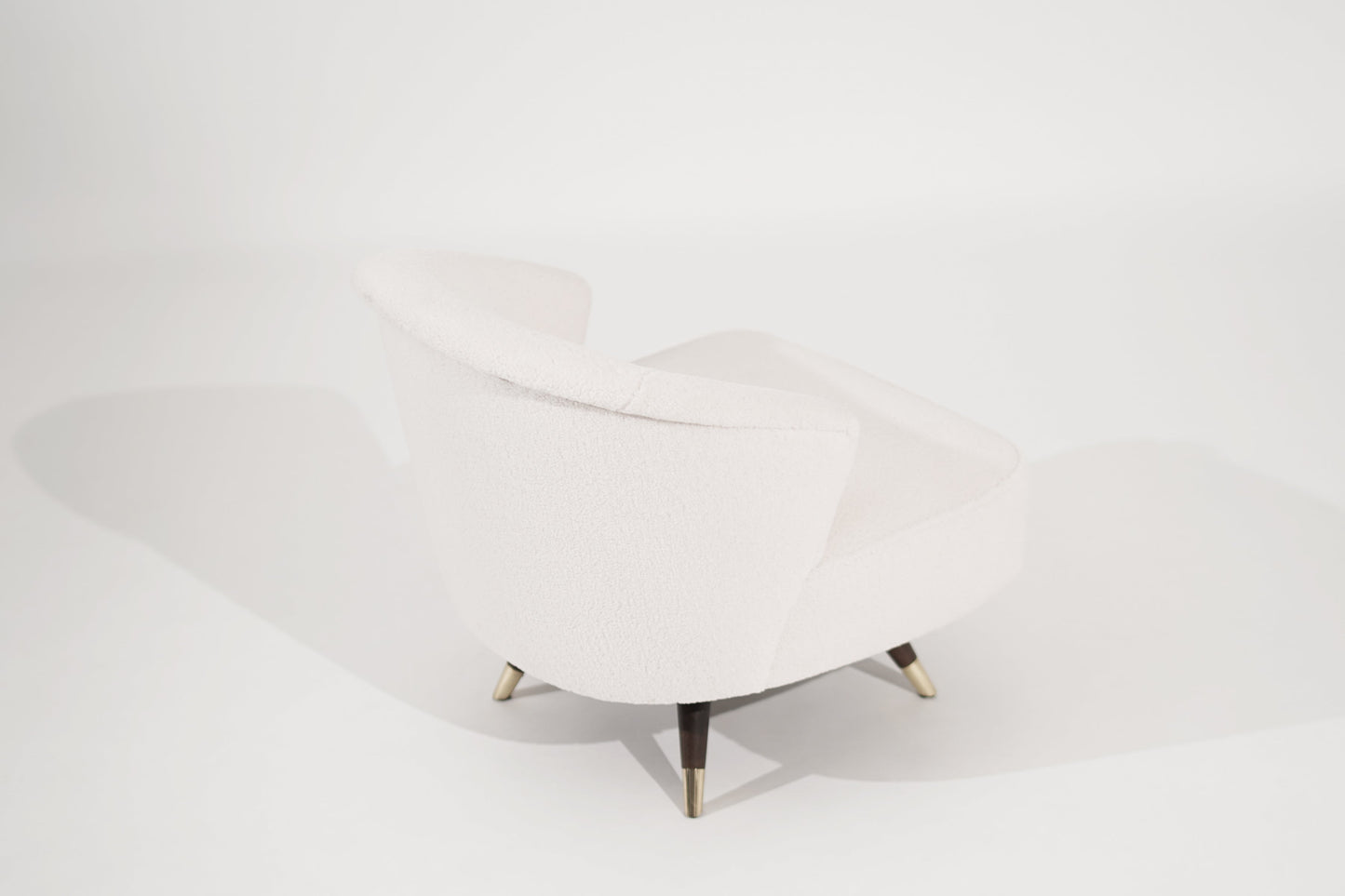 Set of Mid-Century Modern Swivel Chairs in Bouclé, circa 1950s