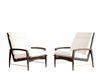 Highback Lounge Chairs by Dan Johnson in Velvet, C. 1950s
