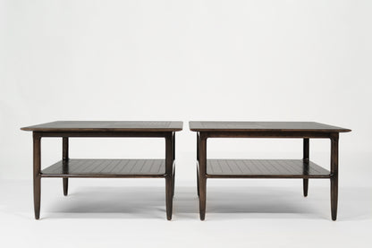 Set of Mid-Century Oak Coffee Tables in Espresso, C. 1950s