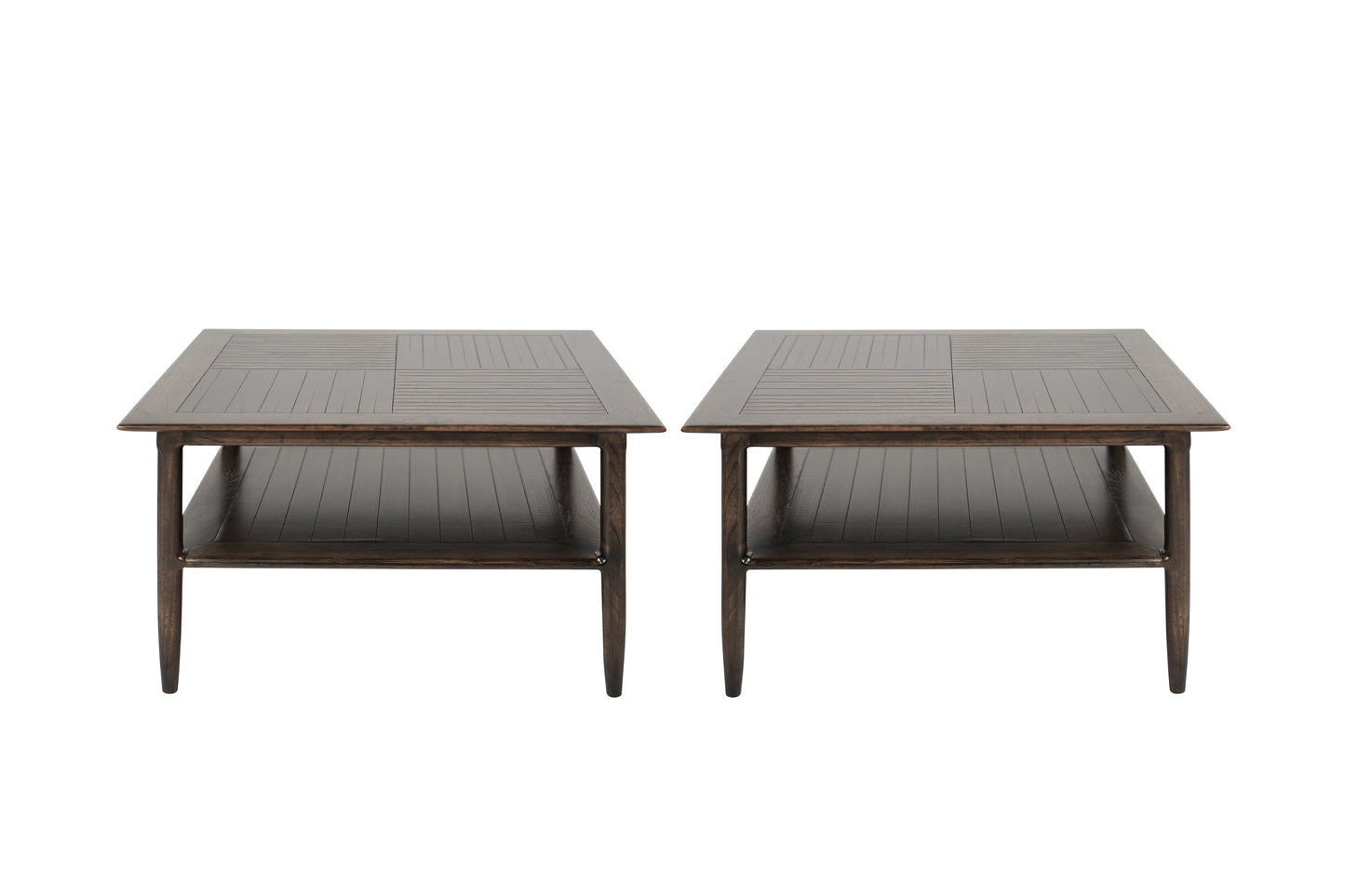 Set of Mid-Century Oak Coffee Tables in Espresso, C. 1950s
