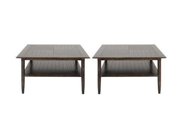 Set of Mid-Century Oak Coffee Tables in Espresso, C. 1950s