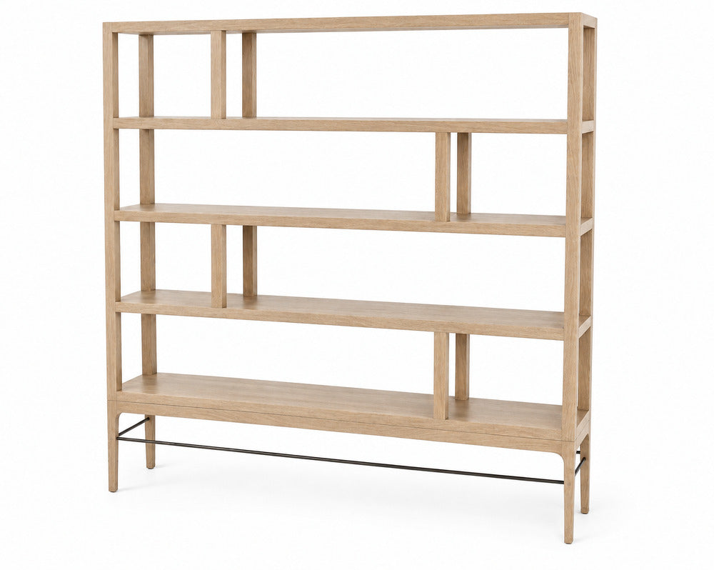 Linear Bookcase in White Oak
