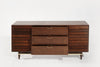 Mid Century Modern Walnut Dresser with Brass Accents, C. 1950s