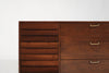 Mid Century Modern Walnut Dresser with Brass Accents, C. 1950s
