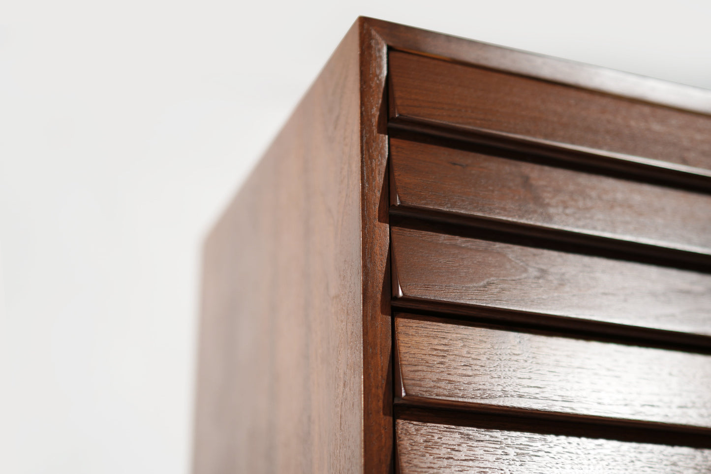 Mid Century Modern Walnut Dresser with Brass Accents, C. 1950s