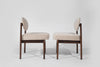 Set of Walnut Side Chairs by Jens Risom in Natural Mohair, C. 1950s