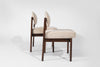 Set of Walnut Side Chairs by Jens Risom in Natural Mohair, C. 1950s