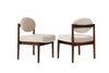 Set of Walnut Side Chairs by Jens Risom in Natural Mohair, C. 1950s