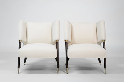 Set of Lounge Chairs by Karpen of California in Mohair, C. 1950s