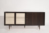 Mid-Century Brass and Walnut Credenza, C. 1950s