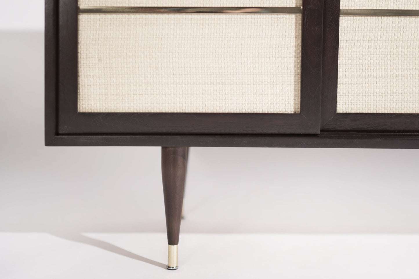 Mid-Century Brass and Walnut Credenza, C. 1950s