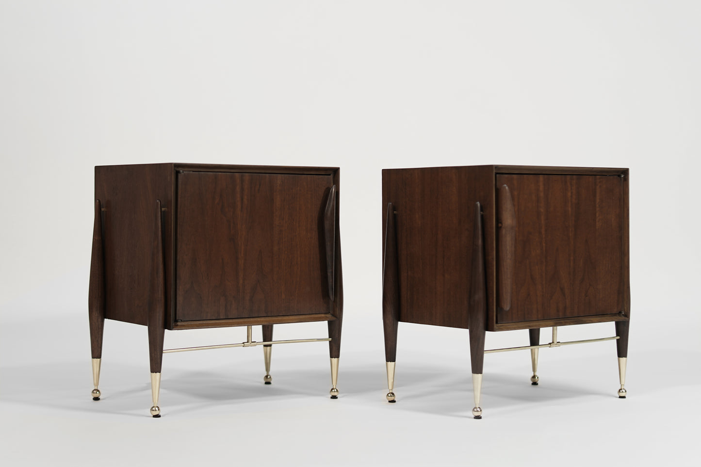 Walnut and Brass End Table by Kent Coffey, C. 1950s