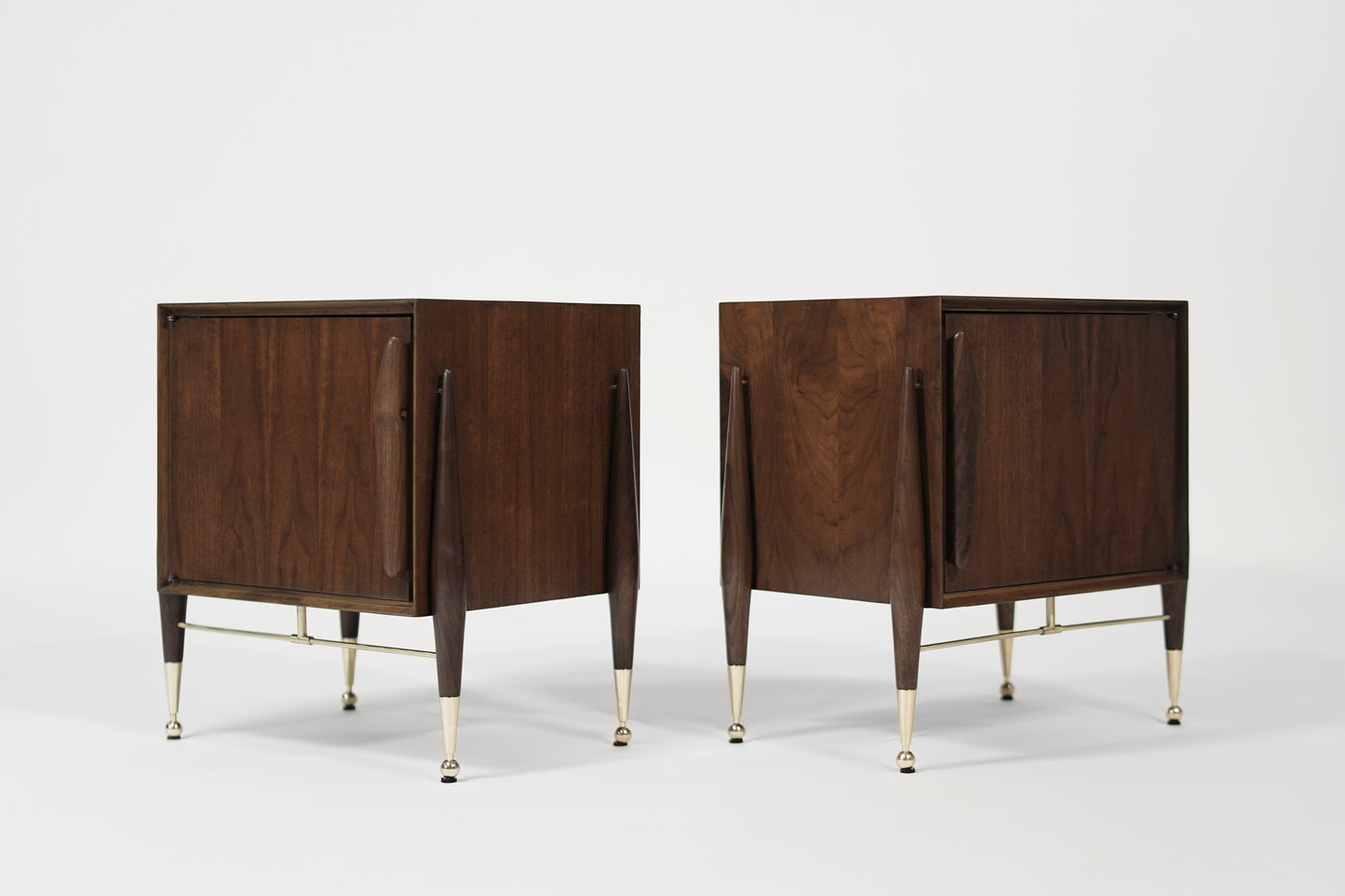 Walnut and Brass End Table by Kent Coffey, C. 1950s