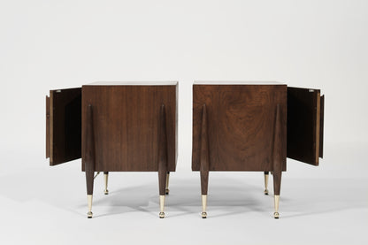 Walnut and Brass End Table by Kent Coffey, C. 1950s