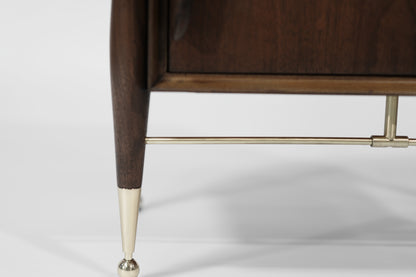 Walnut and Brass End Table by Kent Coffey, C. 1950s