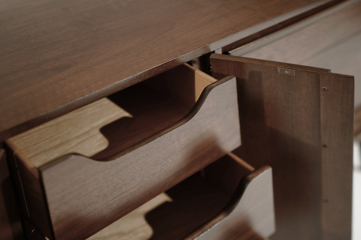 Mid-Century Modern Walnut Credenza, C. 1950s