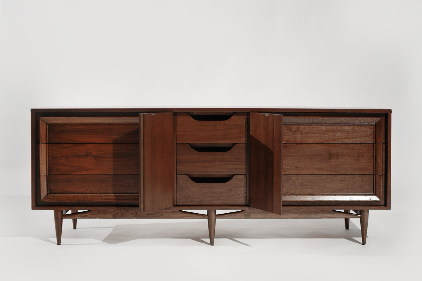 Mid-Century Modern Walnut Credenza, C. 1950s