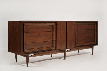 Mid-Century Modern Walnut Credenza, C. 1950s