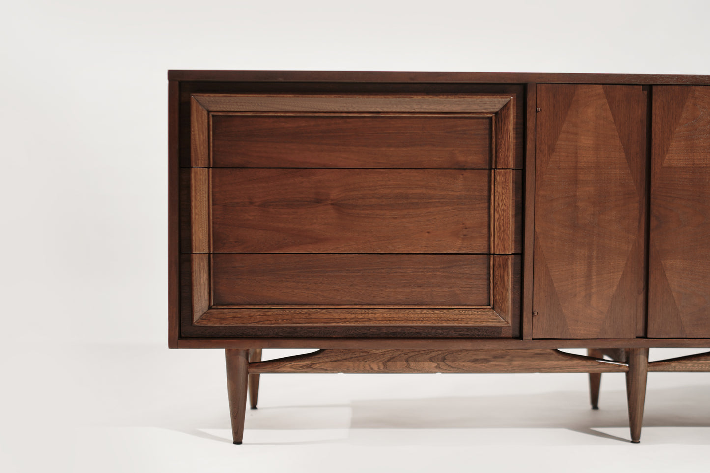 Mid-Century Modern Walnut Credenza, C. 1950s