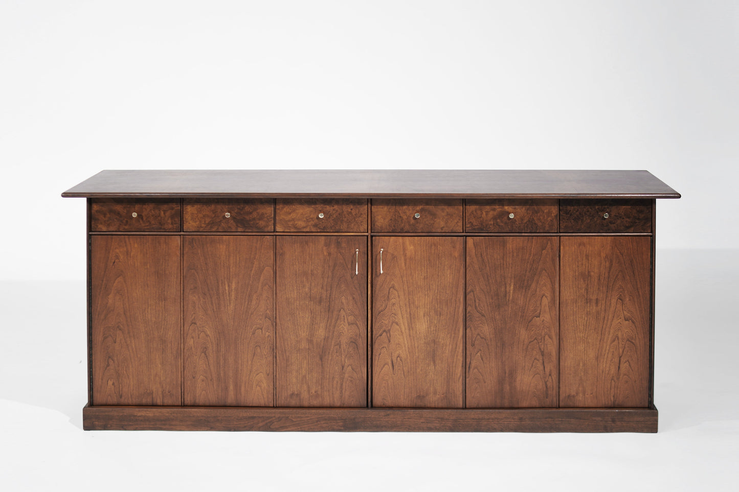 Milo Baughman for Directional Walnut Burl Credenza, C. 1960s