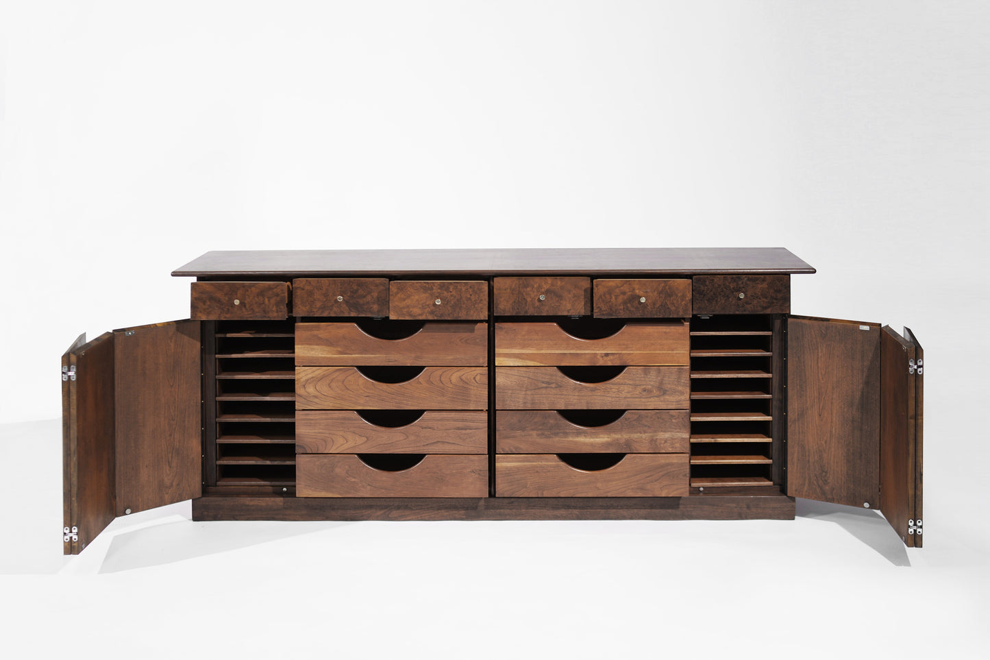 Milo Baughman for Directional Walnut Burl Credenza, C. 1960s