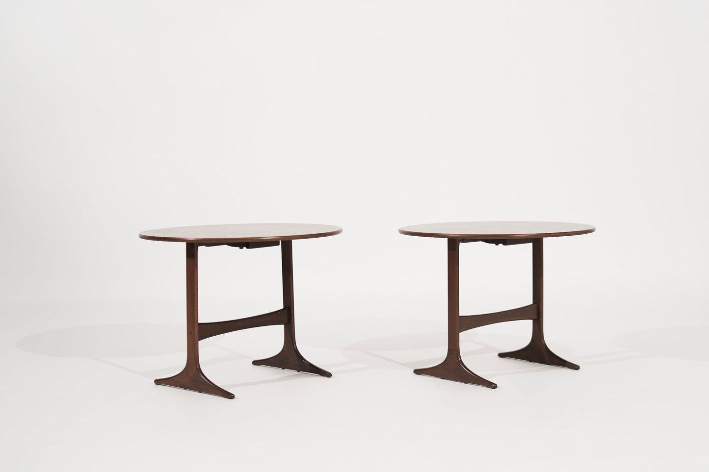 Walnut End Tables by Sven Engstrom & Gunnar Myrstrand, Sweden, circa 1960s