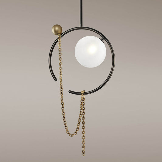 Madeleine Pendant (Calacatta Marble, Dark Bronze Enamel, Natural Brass)