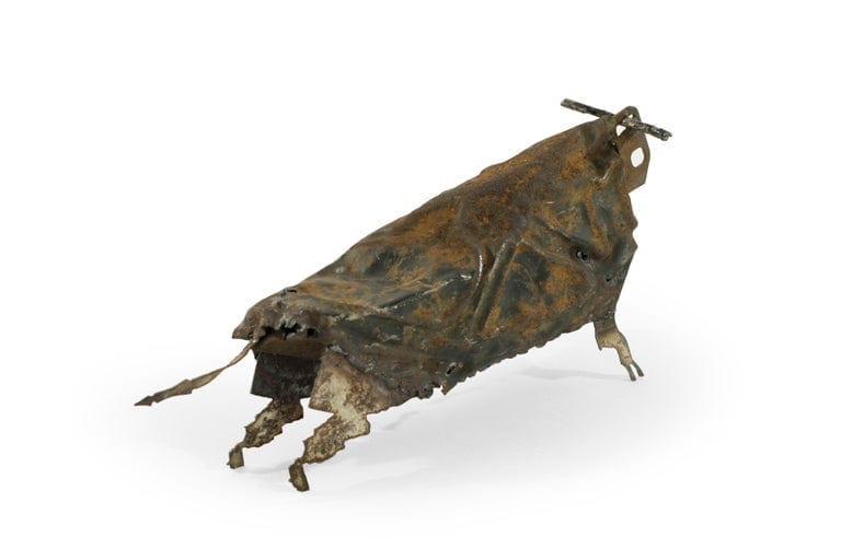 Handcrafted Iron Bull Sculpture, circa 1980s