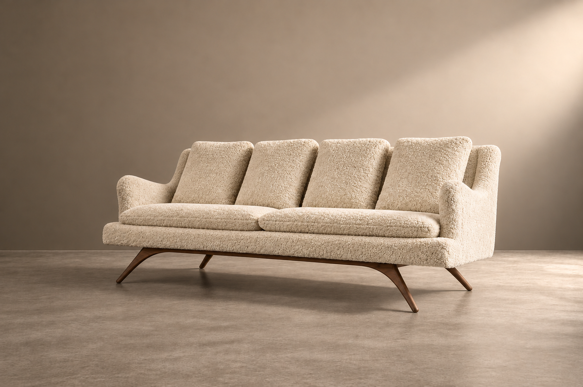 Venetian Sofa by Vladimir Kagan in Shearling, C. 1950s