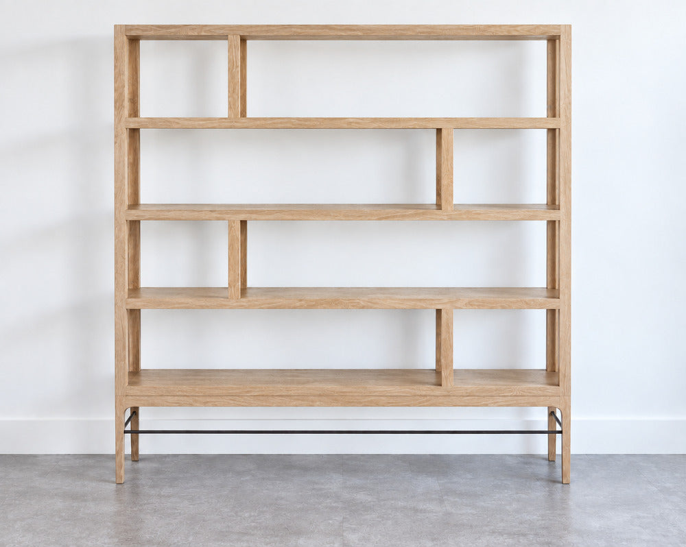 Linear Bookcase in White Oak