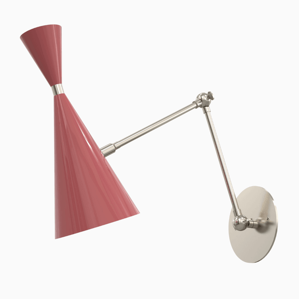 Monolith Articulating Wall Lamp (Polished Nickel/Lipstick)