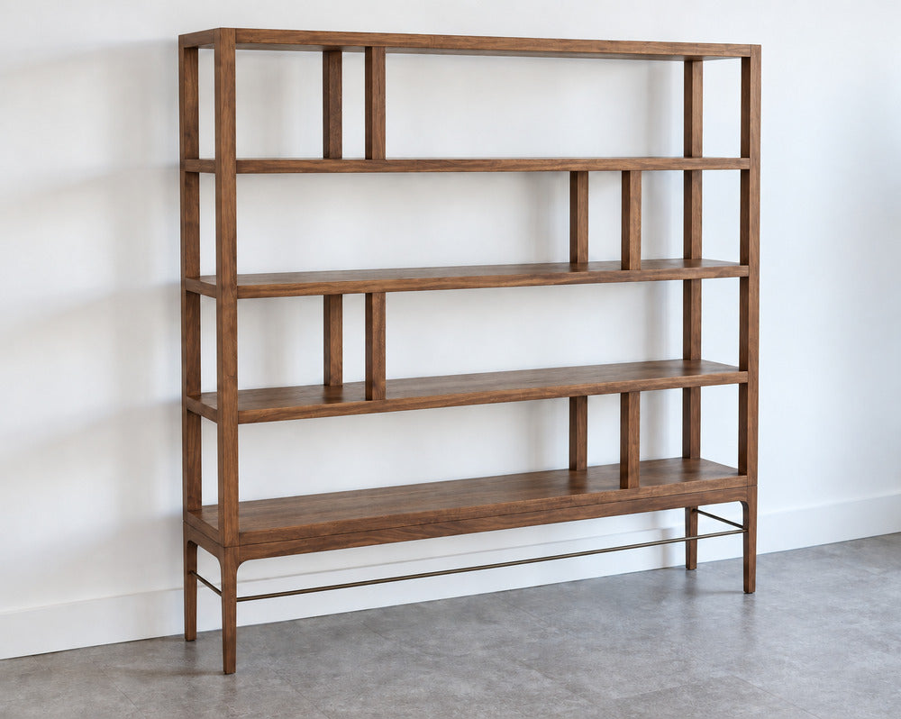 Linear Bookcase in Natural Walnut