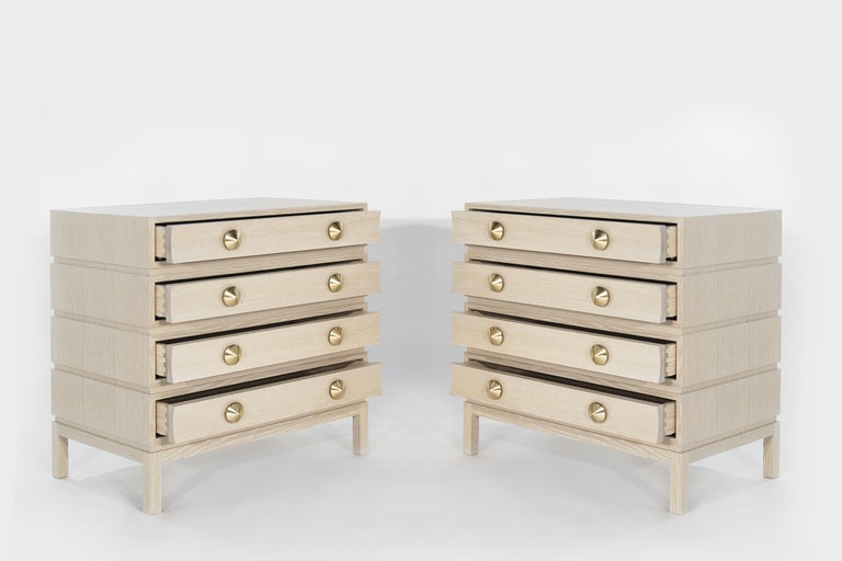 Stacked Chests of Drawers in Limed Oak
