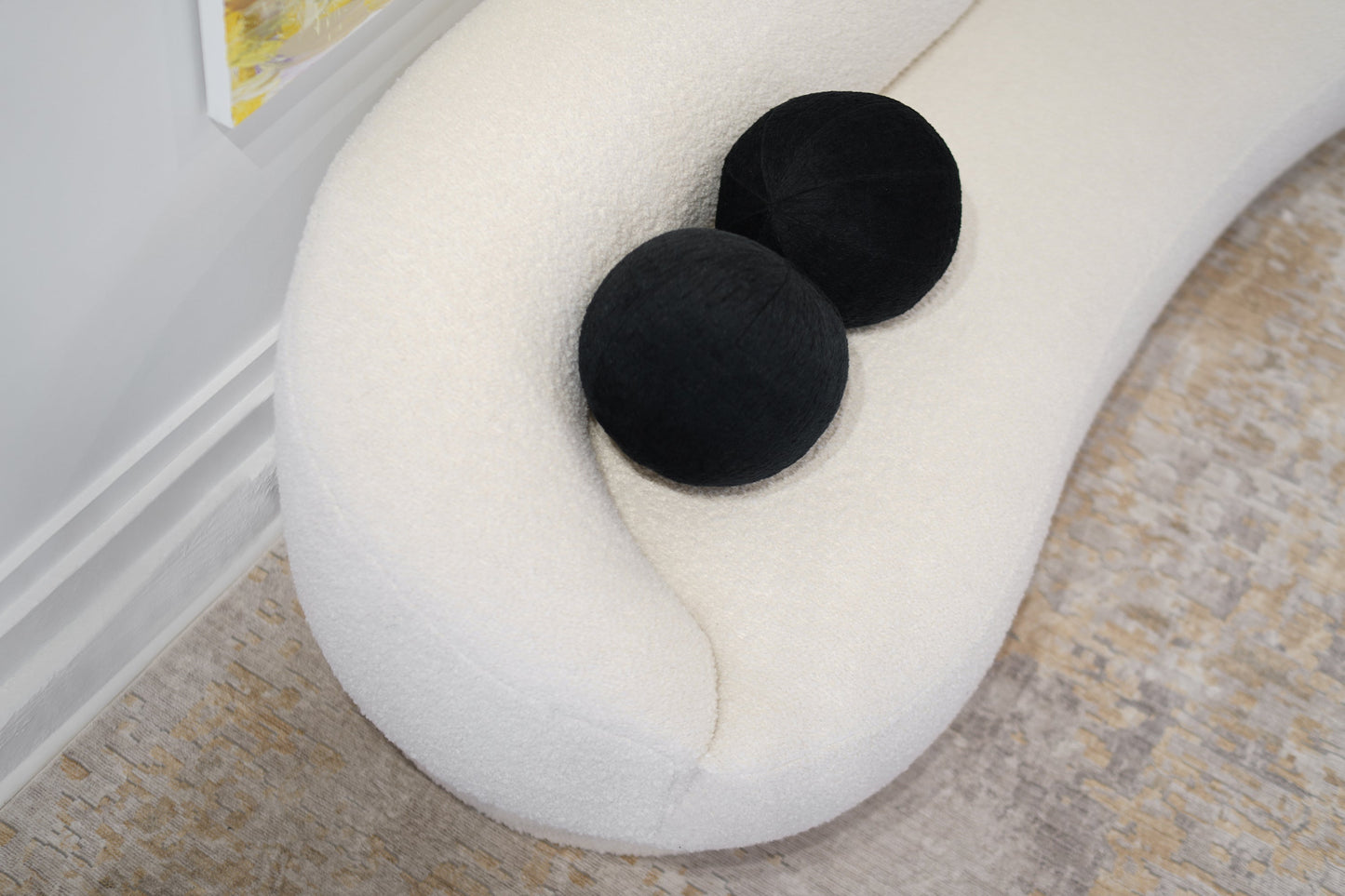 Orb Accent Pillow in Navy Blue Alpaca by Holly Hunt