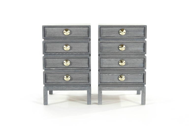 Stacked Nightstands in Grey Ceruse