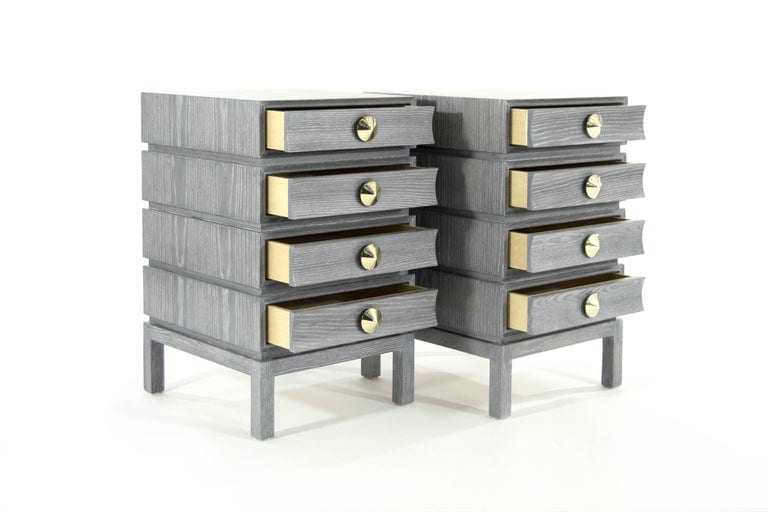 Stacked Nightstands in Grey Ceruse