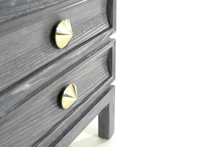 Stacked Nightstands in Grey Ceruse