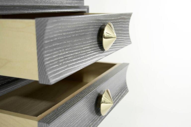 Stacked Nightstands in Grey Ceruse
