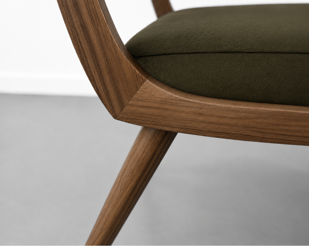 Low Back Parisiano Dining Chair in Natural Walnut