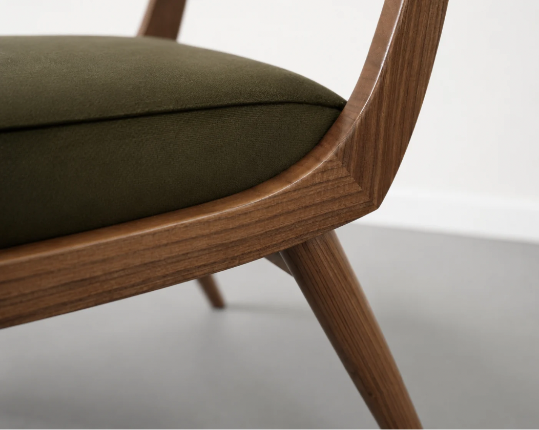 Low Back Parisiano Dining Chair in Natural Walnut