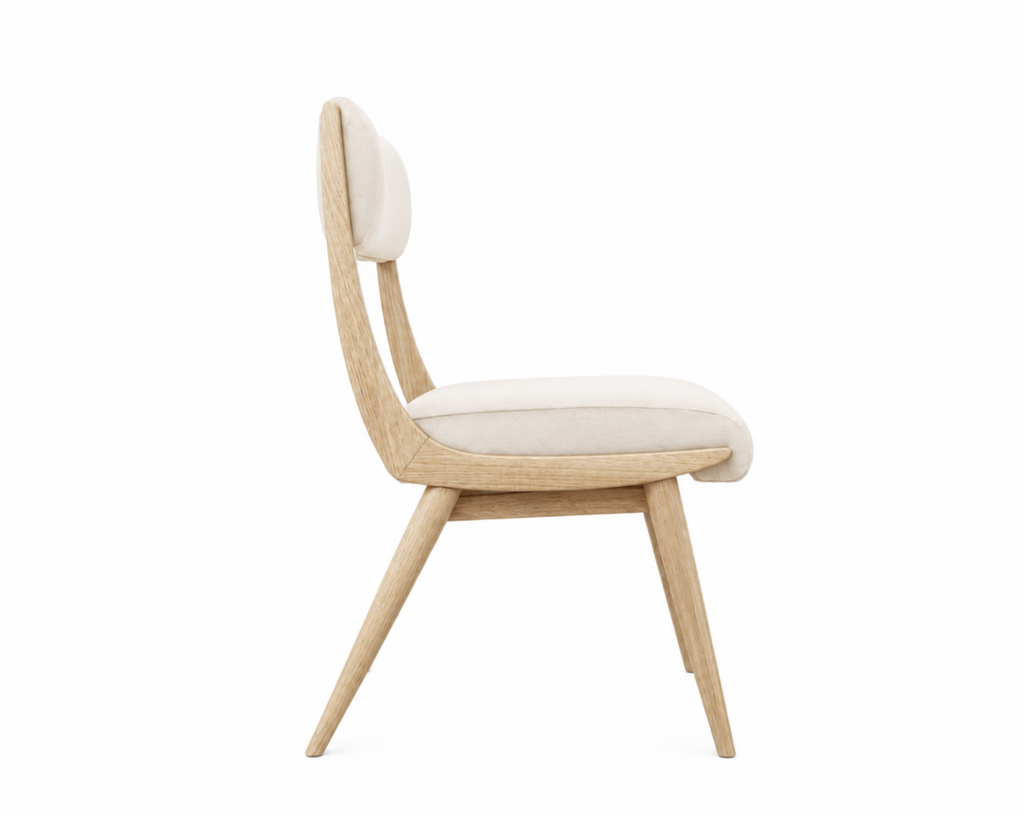 Low Back Parisiano Dining Chair in White Oak