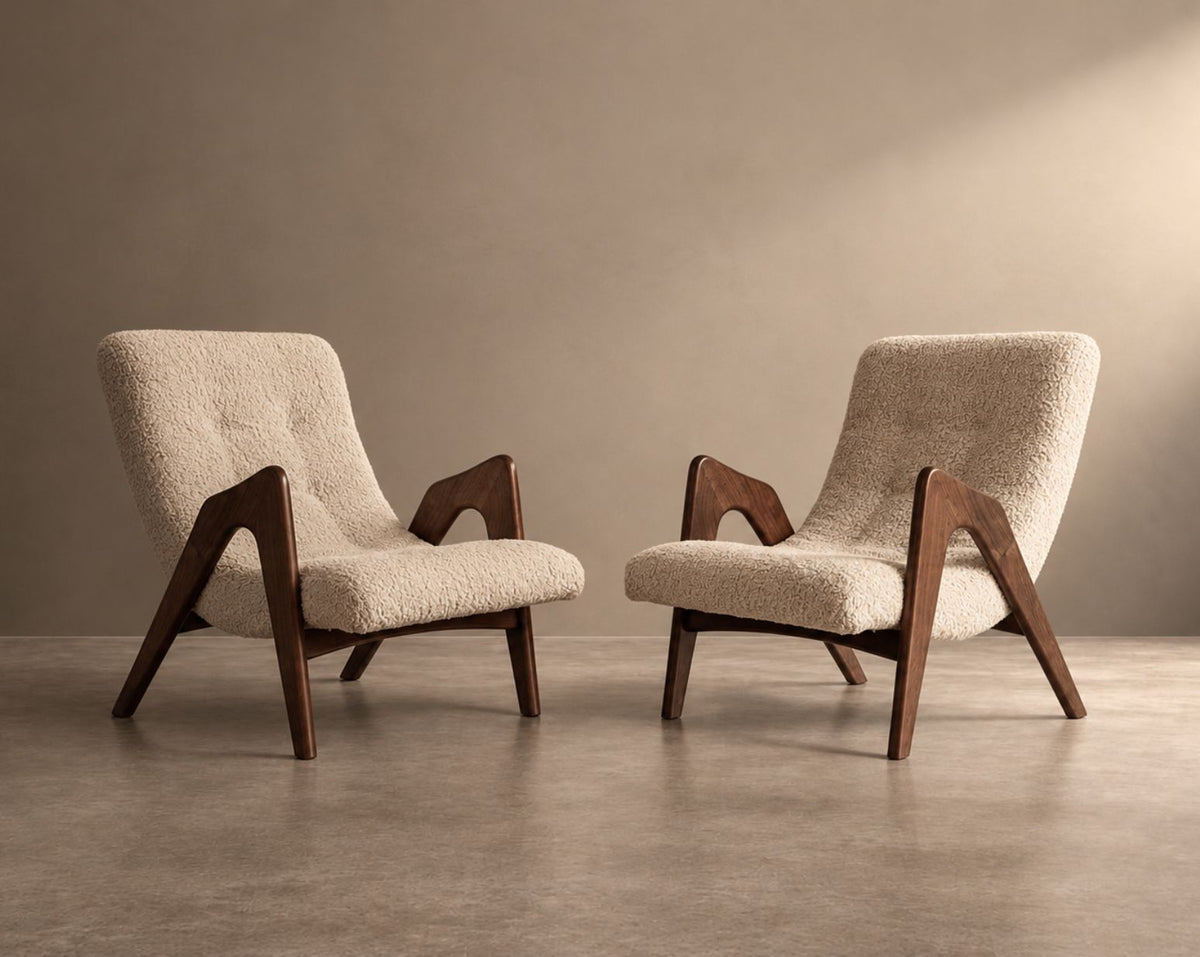 Scoop Lounge Chairs by Adrian Pearsall, Model CW 705, C. 1950s