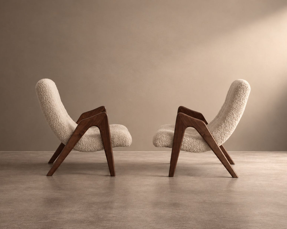 Scoop Lounge Chairs by Adrian Pearsall, Model CW 705, C. 1950s