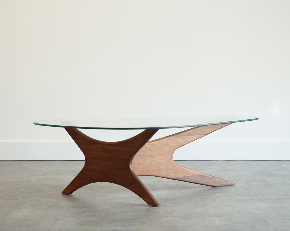 Adrian Pearsall for Craft Associates Asymmetric Walnut Coffee Table, C. 1950s