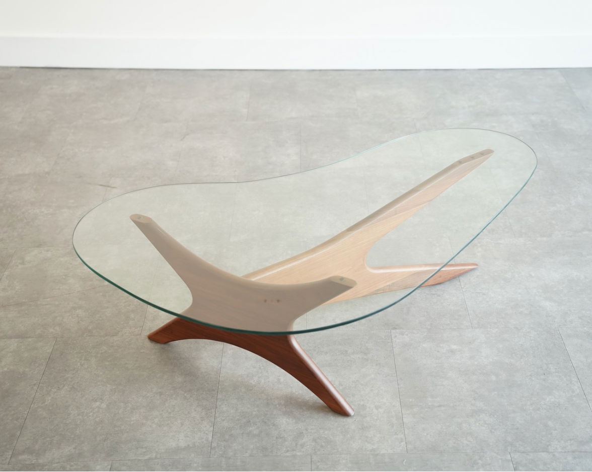 Adrian Pearsall for Craft Associates Asymmetric Walnut Coffee Table, C. 1950s